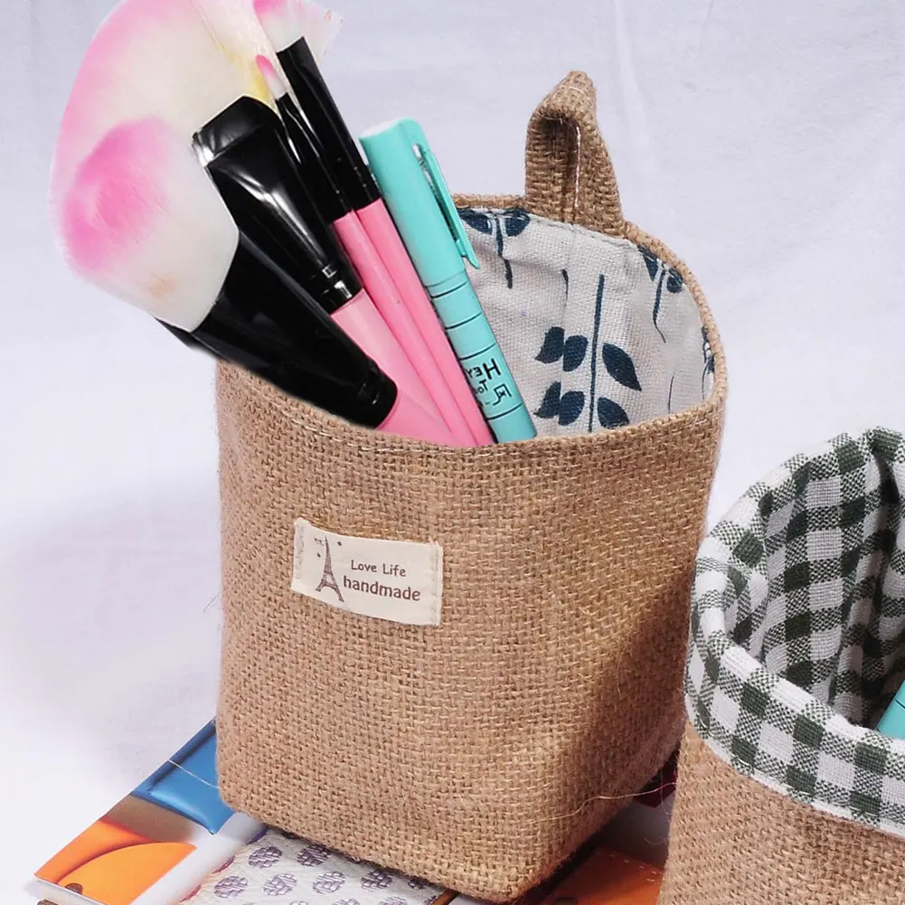 

4 шт., коробка-органайзер для мелочей, из хлопка и льна