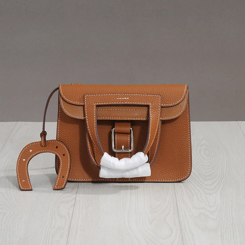 

2022 Trend First Layer Cowhide Practical Multi-use Decorative Buckle Messenger Messenger Bag Luxury Handbags Women Bags Designer