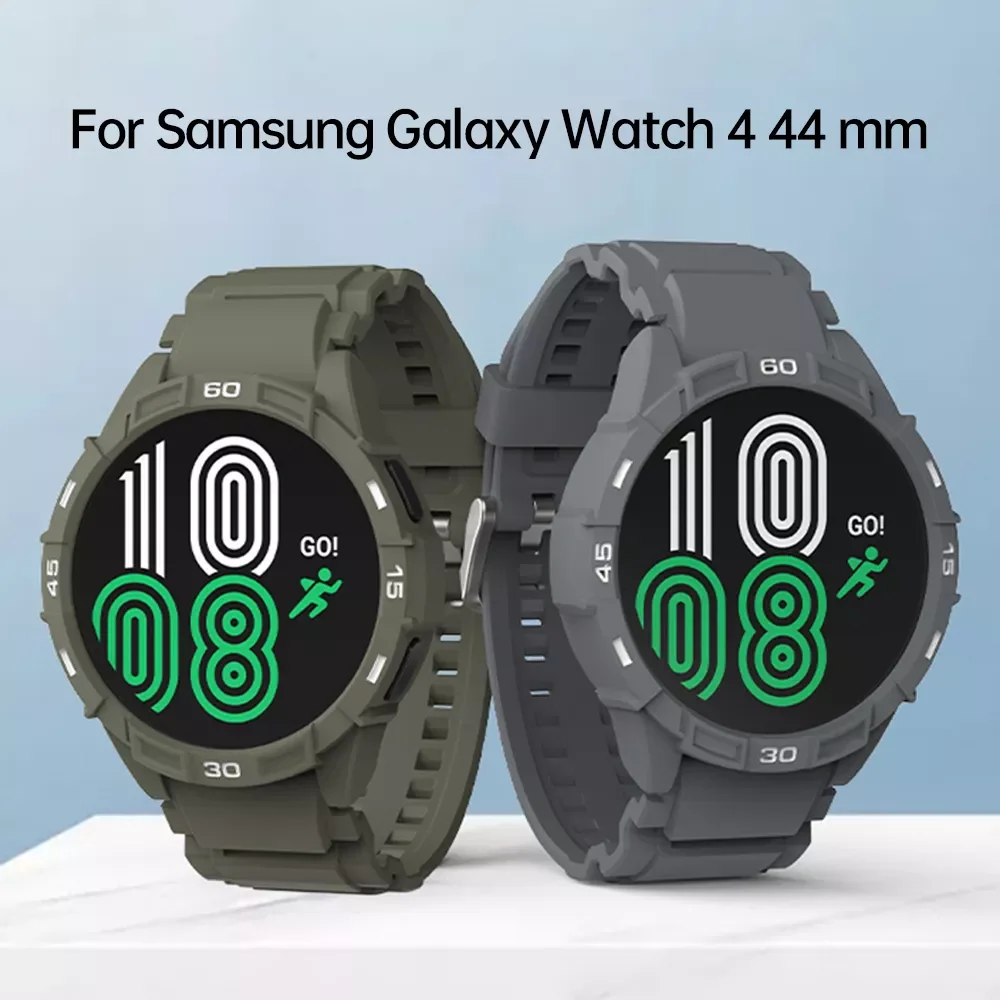 

2022New SIKAI Case For Samsung Galaxy Watch 4 44 mm TPU Shell Protector Cover Bumper Band Strap for Samsung Galaxy Watch4 44 mm