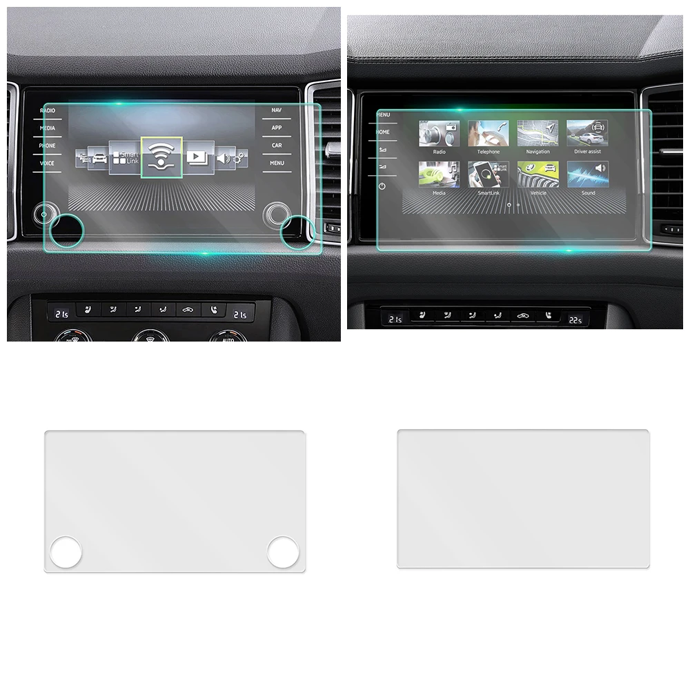 

For Skoda Kodiaq 2016-2021 Car Multimedia Video GPS Navigation LCD Screen Tempered Glass Protective Film Anti Scratch Accessory