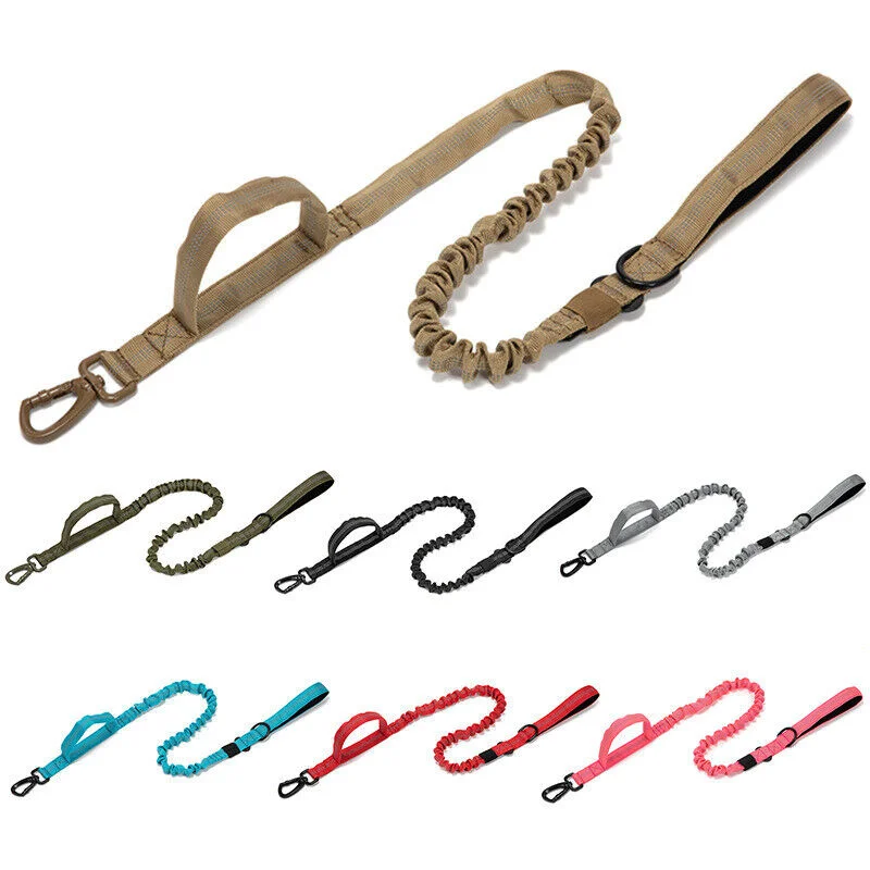 

Heavy Duty Tactical Dog Bungee Leash Elastic Dog Strap Nylon Reflective Lead Traction Rope Training Walking Hunting Pet Leashes