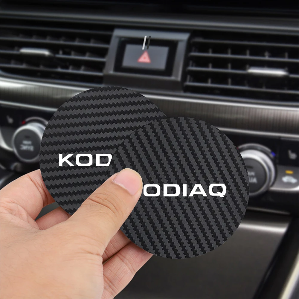 Фото 2 шт. противоскользящие коврики для подстаканников автомобиля для Skoda Octavia, Fabia, Rapid, Superb, Kodiaq, Scala, Karoq, Citigo, Kamiq, Roomster, Enyaq, аксессуары №3