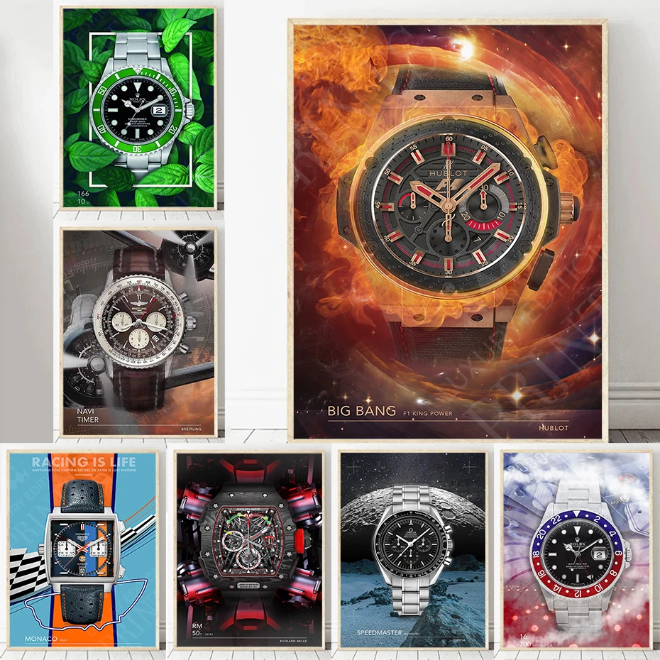 

Watches Luxury Series Graffiti on The Wall Art HD Canvas Painting Abstract Posters and Prints for Living Room Decoration Cuadros