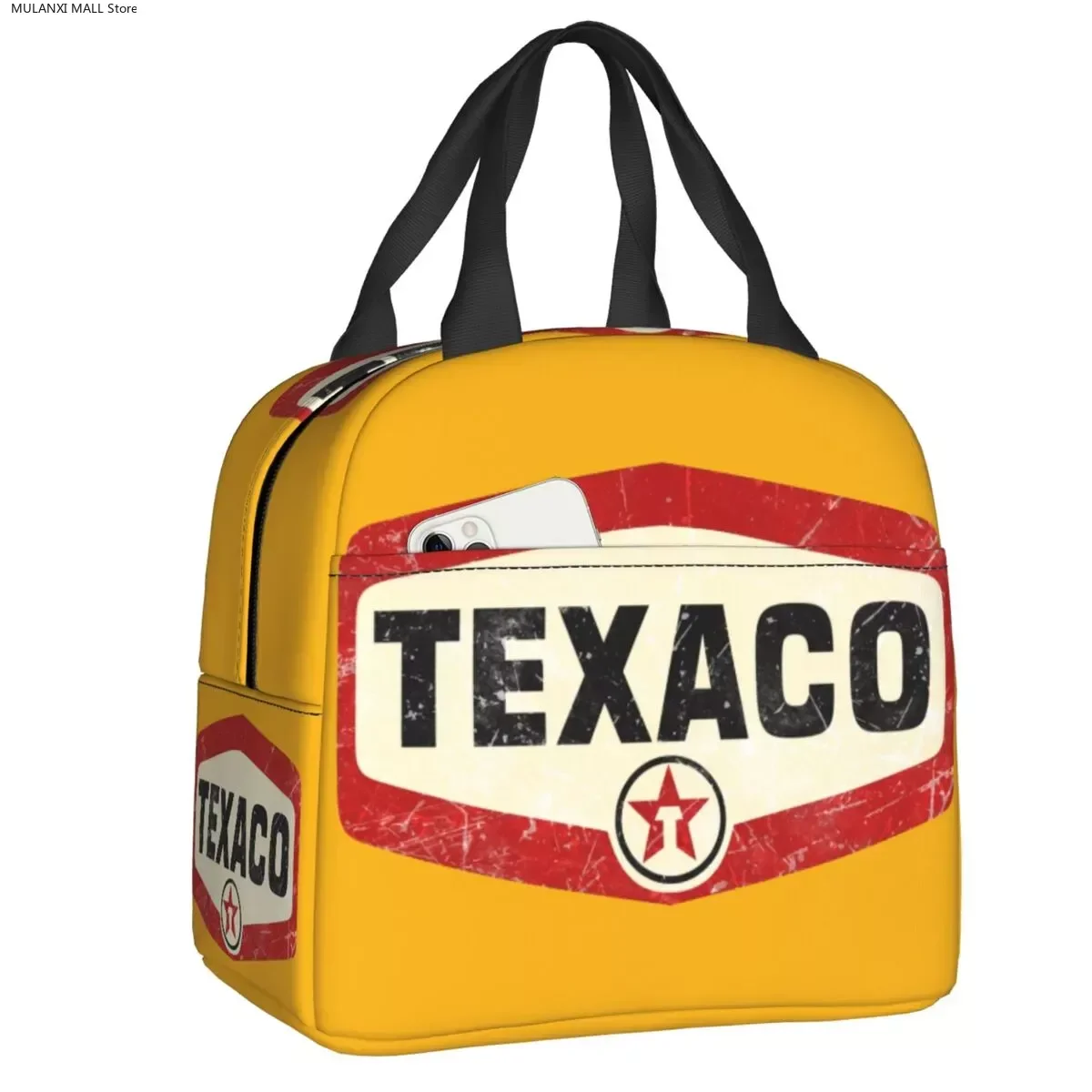 

Custom Vintage Texaco Logo Lunch Bag Thermal Cooler Insulated Lunch Box for Women Kids School Work Picnic Food Tote Bags