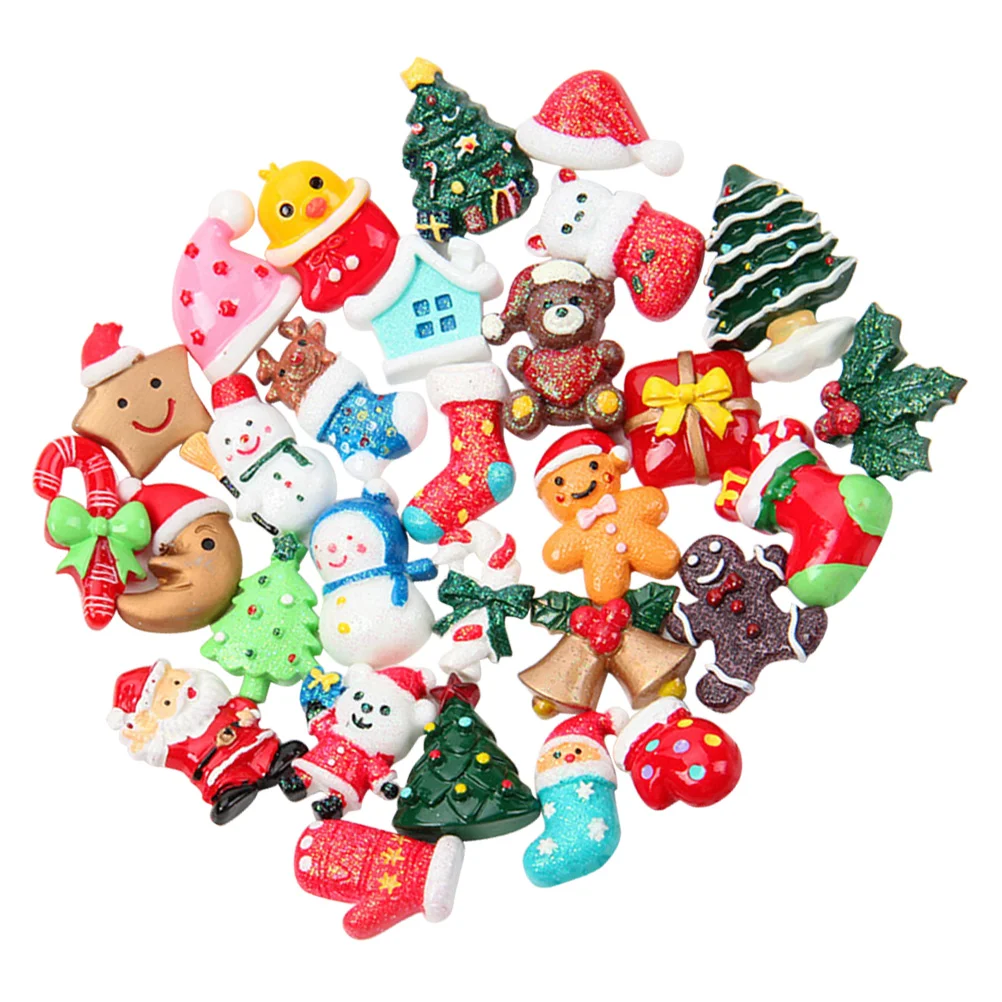 Christmas Charms Resin Embellishments Flatback Buttons Ornamentscrafts Scrapbook