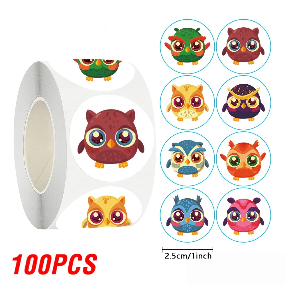 Набор наклеек совы 100-500 шт