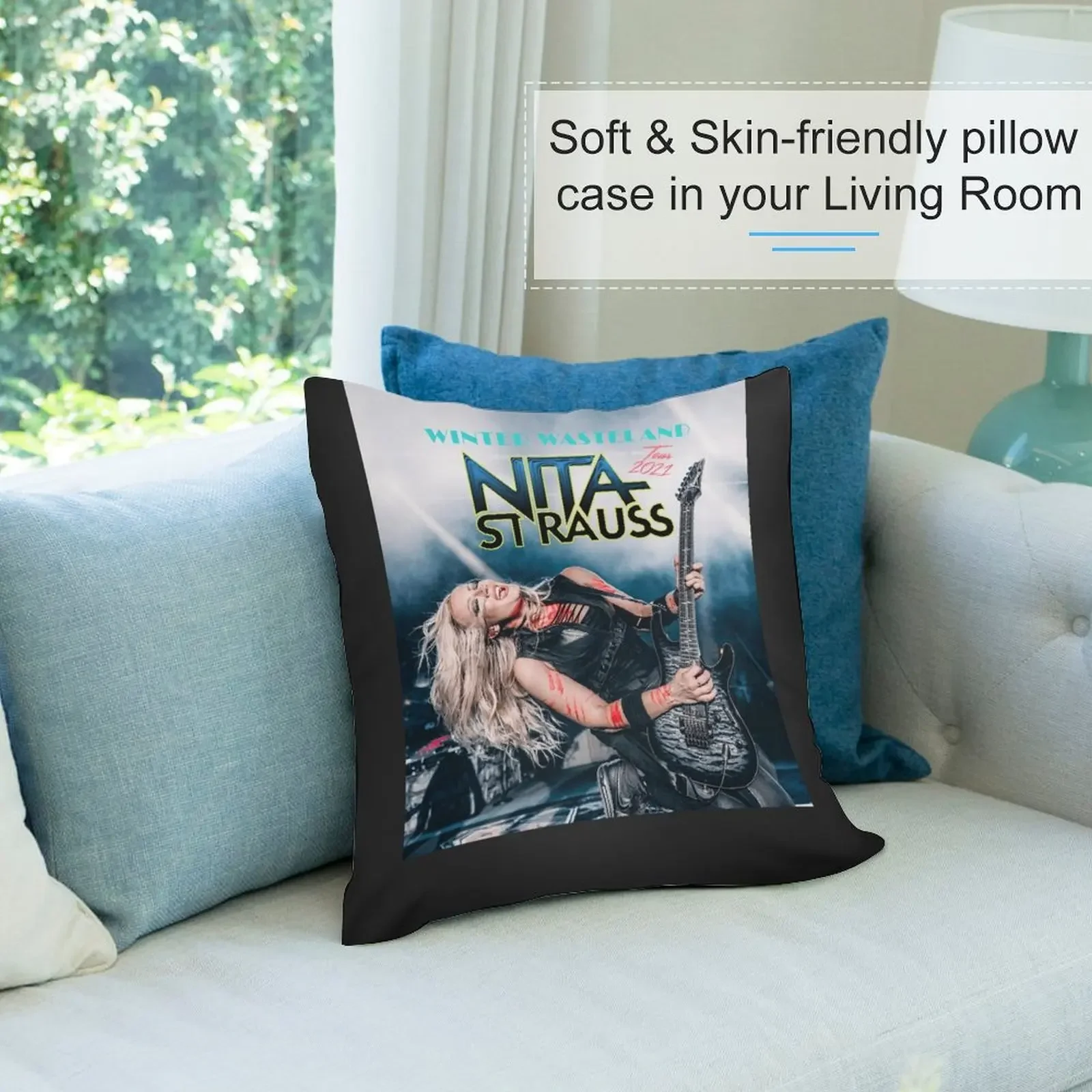 viferit Nita Strauss Winter Wasteland Tour 2021 декоративная подушка чехол для подушки наволочка