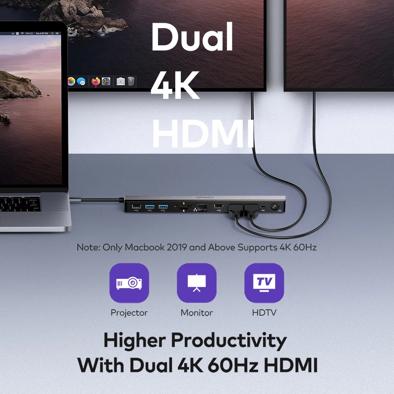 Док-станция VAVA USB 3 0 C 12 в 1 с двойным адаптером 4K HDMI | Компьютеры и офис