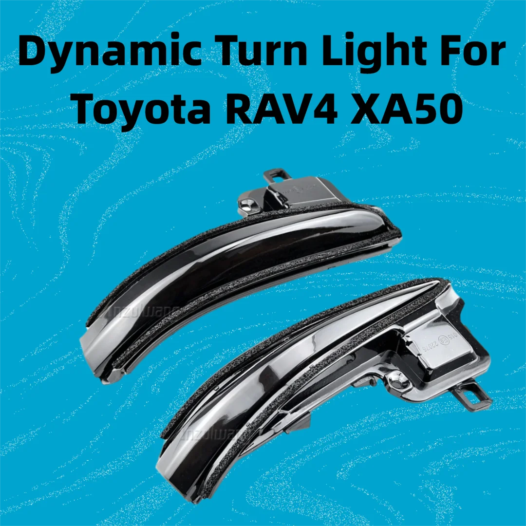 Фото Подходит для Toyota RAV4 XA50 2019-2020, подходит для Toyota Highlander XU70 2020, 2 шт. светодиодных динамических указателей поворота в боковые зеркала №1