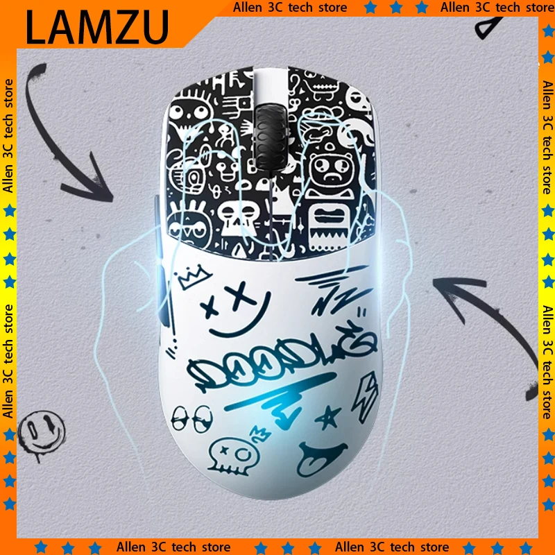 Беспроводная мышь LAMZU MAYA с граффити PAW3950 Двухрежимная легкая игровая