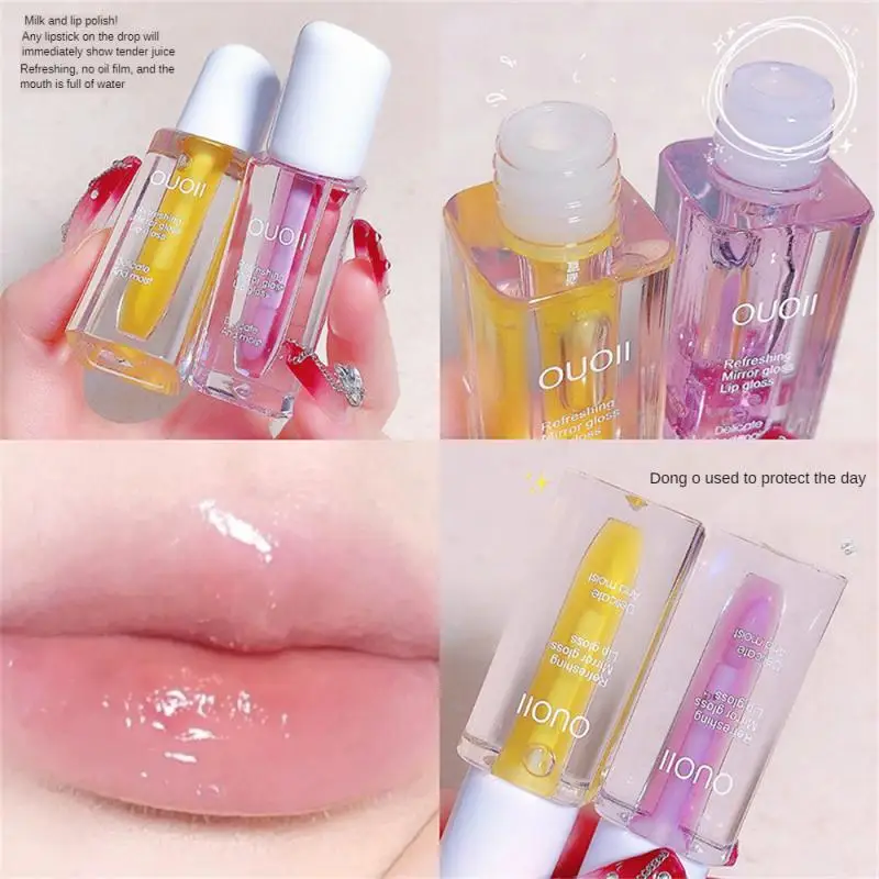 

Crystal Jelly Lip Oil Lip Nourishing Lip Glaze Moisturizing Lip Care Female Makeup 2 Color Fruit Lip Gloss Fade Lip Lines