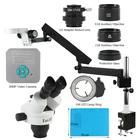 Тринокулярный стереомикроскоп 3,5x-90X, шарнирный зажим с рукояткой, видеомикроскоп 36 МП 4K HDMI для захвата цифрового изображения