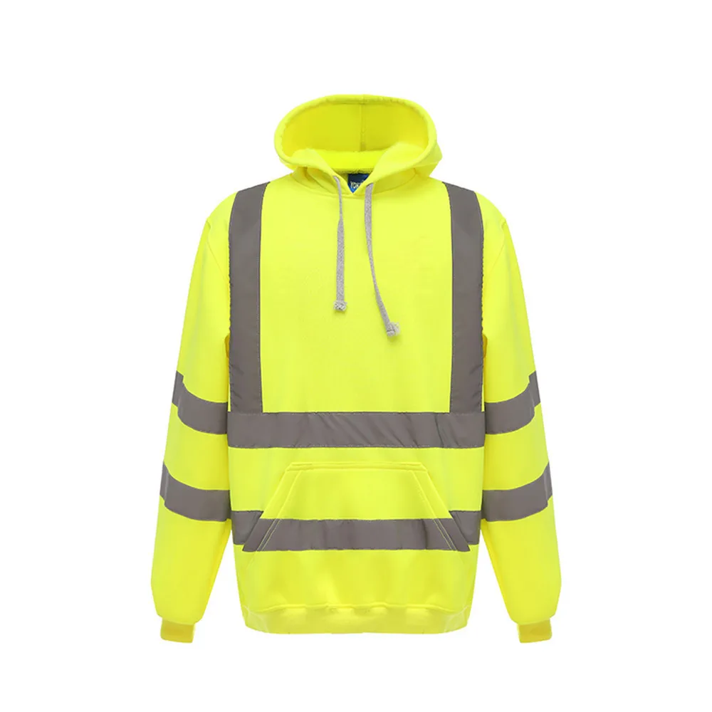 Фото Мужская рабочая одежда Hi Vis, пальто High Vis, светоотражающая толстовка, флисовая куртка, толстовка с темно-синим низом №4