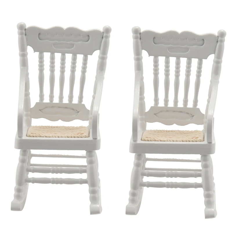 

2 шт. 1:12 игрушечная миниатюрная мебель Деревянные качалки игрушечные аксессуары для украшения кукольного дома