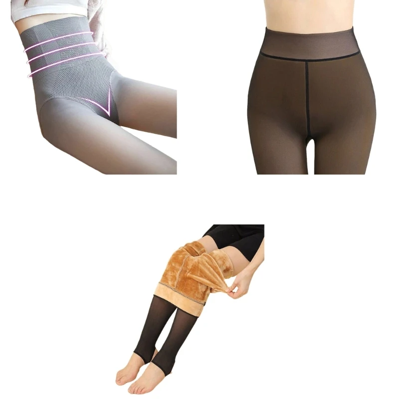 

Зимние эластичные леггинсы с высокой талией для женщин, теплые облегающие леггинсы для живота P8DB