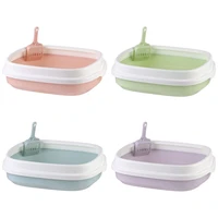 home detachable anti splashing pet supplies tray cat toilet with free scoop cat litter box