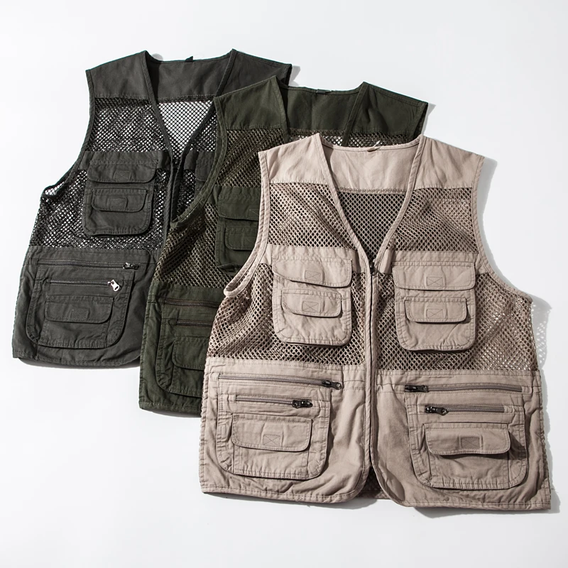

Жилет мужской сетчатый, тонкая Свободная кофта без рукавов, с несколькими карманами, для фотосъемки, рыбалки, активного отдыха, альпинизма, ...