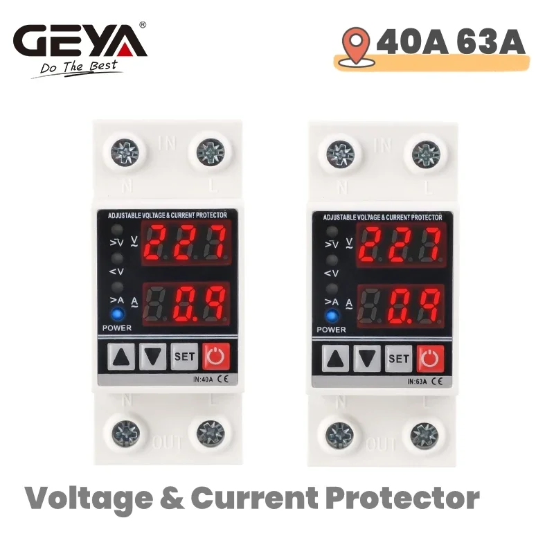 GEYA GP3-VA Din-рейка Защита от перегрузки по току Защитное устройство перенапряжения и