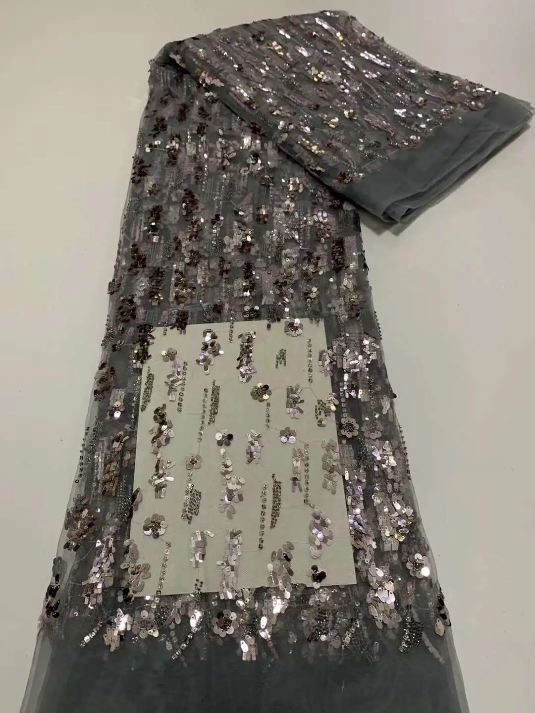 Африканское кружево с блестками 5 ярдов вышивкой из бисера французское Сетчатое