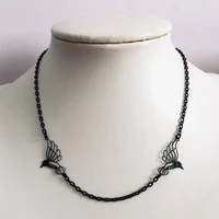 gothic hollow birds necklace for men women fashion mood jewelry witch accessories gift black birds chain choker women new trend