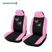4pcs pink butterfly auto seat covers universal four seasons breathable 3d air mesh seat cover for car truck suv van