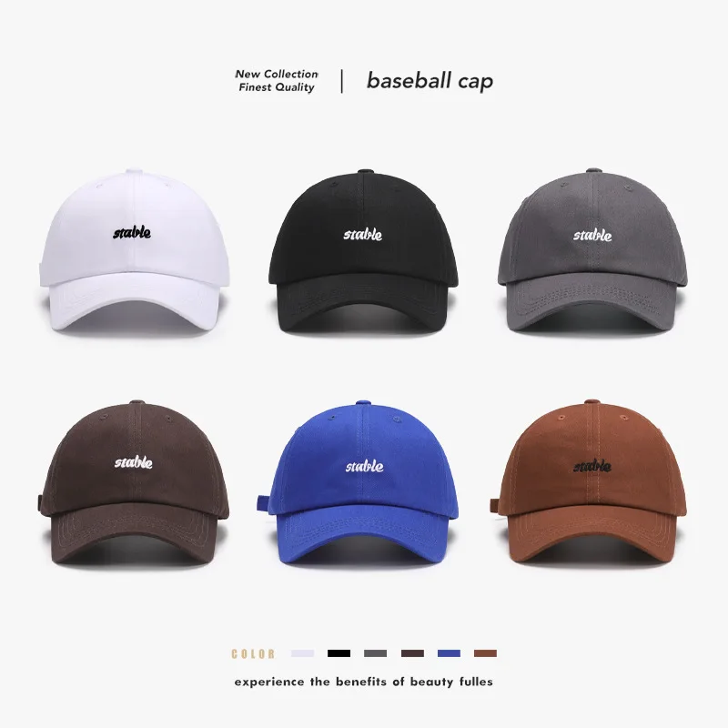 Summer Soft Top English Letter Embroidery Outdoor Baseball Cap Women's Fashion Breathable Large Head Circumference Men's Cap