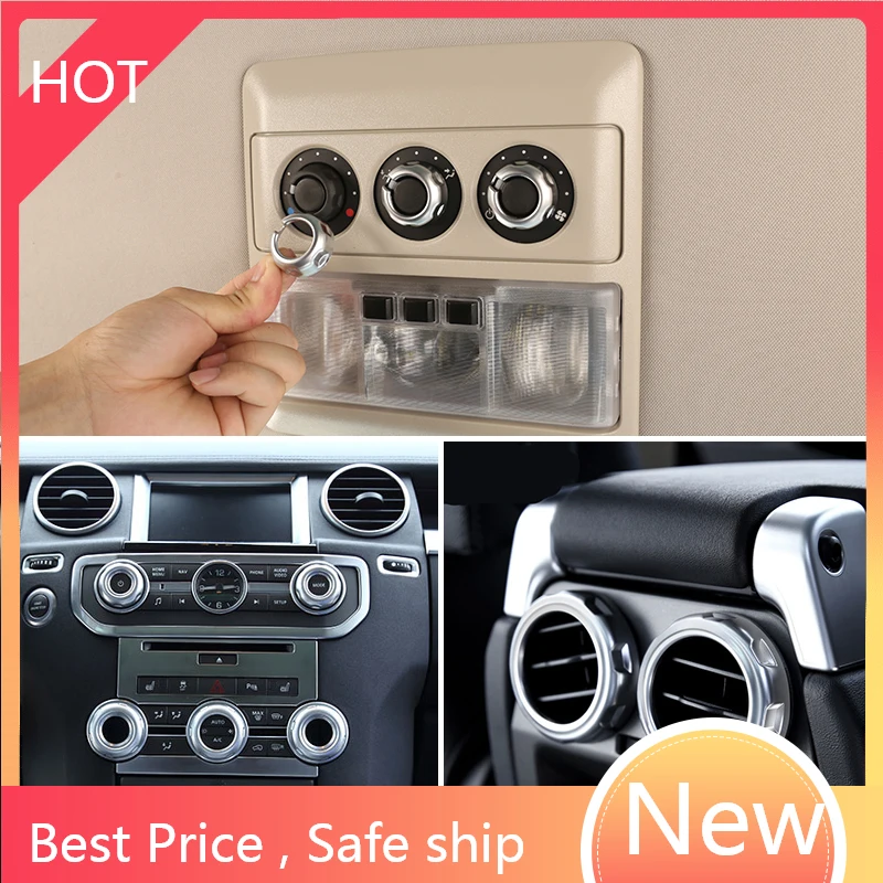 

Автомобильный светильник на крышу A/C, ручки громкости, отделка кольца для заднего воздуховыпускного отверстия, для Land Rover Discovery 3 4 LR3 LR4 Range Rover ...