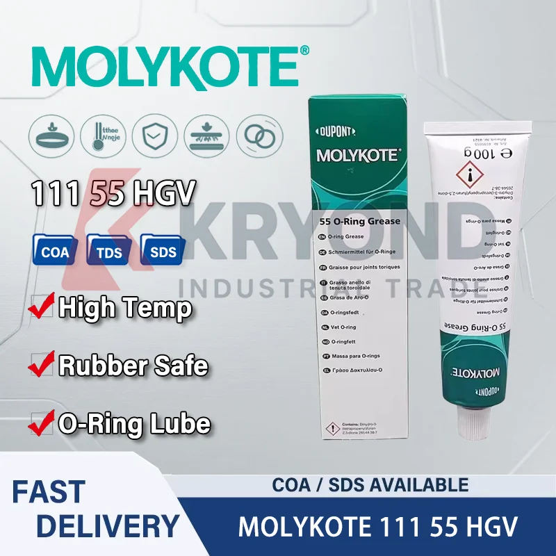 Фото Смазка MOLYKOTE 111 Compound 55, силиконовая, водостойкая, высокотемпературная, диэлектрическая, для клапанов, вакуумных уплотнительных колец, механических соединений, 150 г №1
