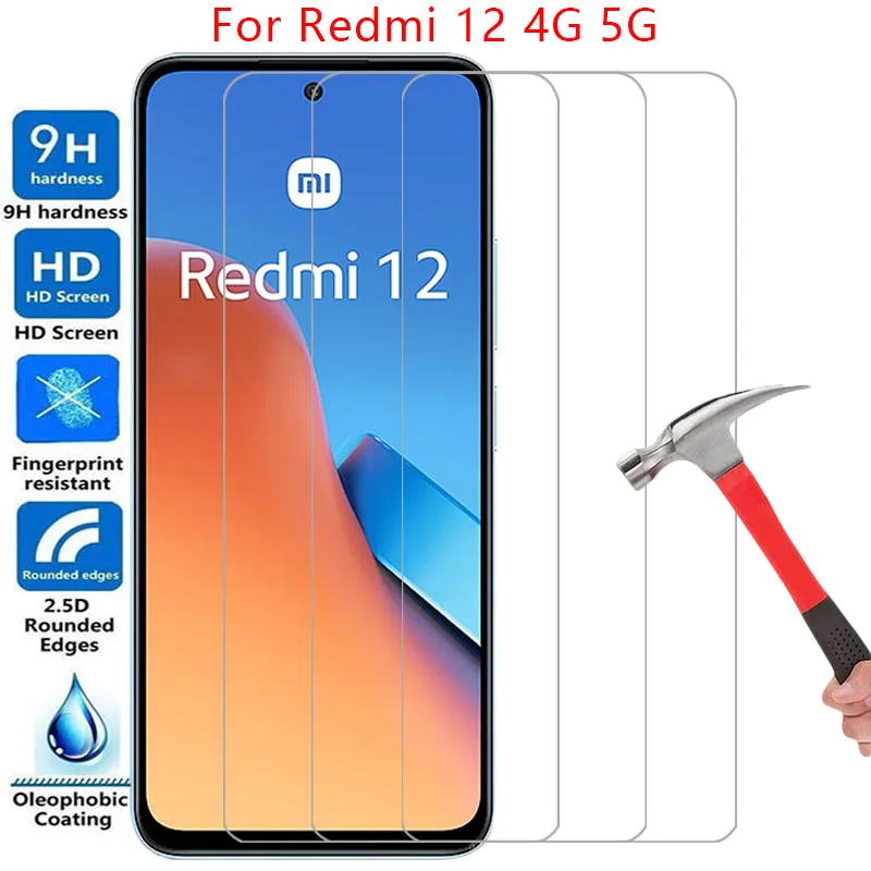 Чехол для телефона xiaomi redmi 12 4g искусственное закаленное стекло на redmi12 задняя