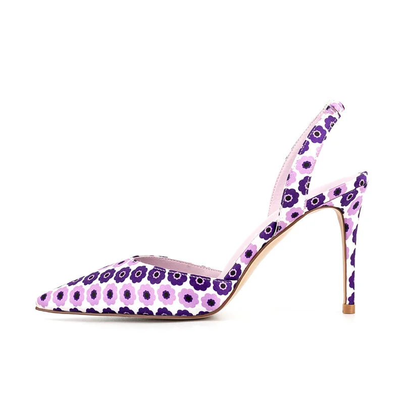 

Flowers Pattern Ladies Shoes Sandals for Female Pointed Toe High Heels Zapatos De Mujer Chaussure Femme Women's Pumps Sandalias