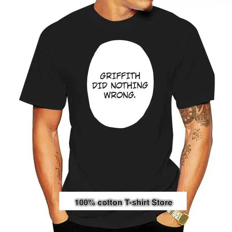 

Camiseta estampada de Griffith для мужчин и женщин, camisa de Berserk с принтом, 100% algodón