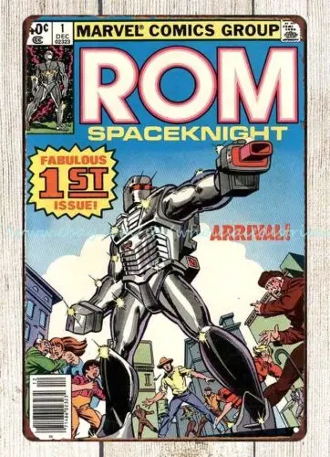 Ностальгический декор стен в помещении 1979 Rom космический комикс металлический