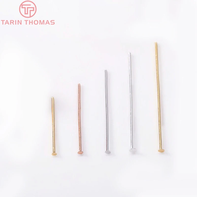 Плоские штифты-коннекторы для бусин, золотистые штифты с разъемом для бижутерии, (5270), 20 шт., 20 мм, 25 мм, 30 мм, 35 мм, 24 карата, фурнитура для изготовления ювелирных изделий