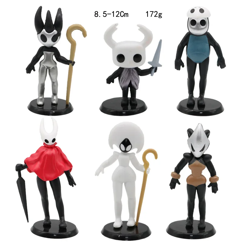 Фото Набор фигурок Hollow Knight: Silk Song Knight, Hornet, Grub, Zote, Quirrel, Shade, Cornifer, Myla. Милые аниме-фигурки, модель, игрушка, подарок. №3