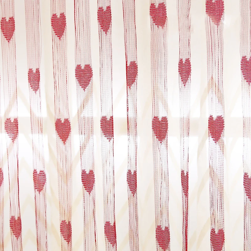 

Романтическая Штора на веревке, занавеска для окон, занавеска для дверей, декор для свадьбы, готовая занавеска с сердечками, 1*2 м, с ниткой