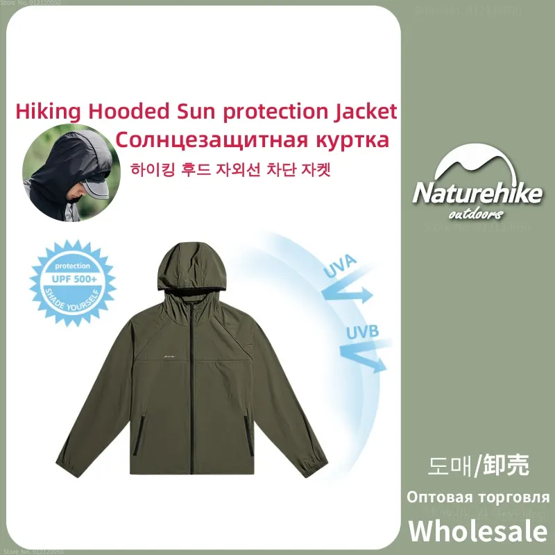 

Naturehike Лето Солнцезащитная куртка UPF500+ Походы Мужчины Дышащий Быстросохнущий Пальто На открытом воздухе Спорт Тонкая куртка Стили с капюшоном