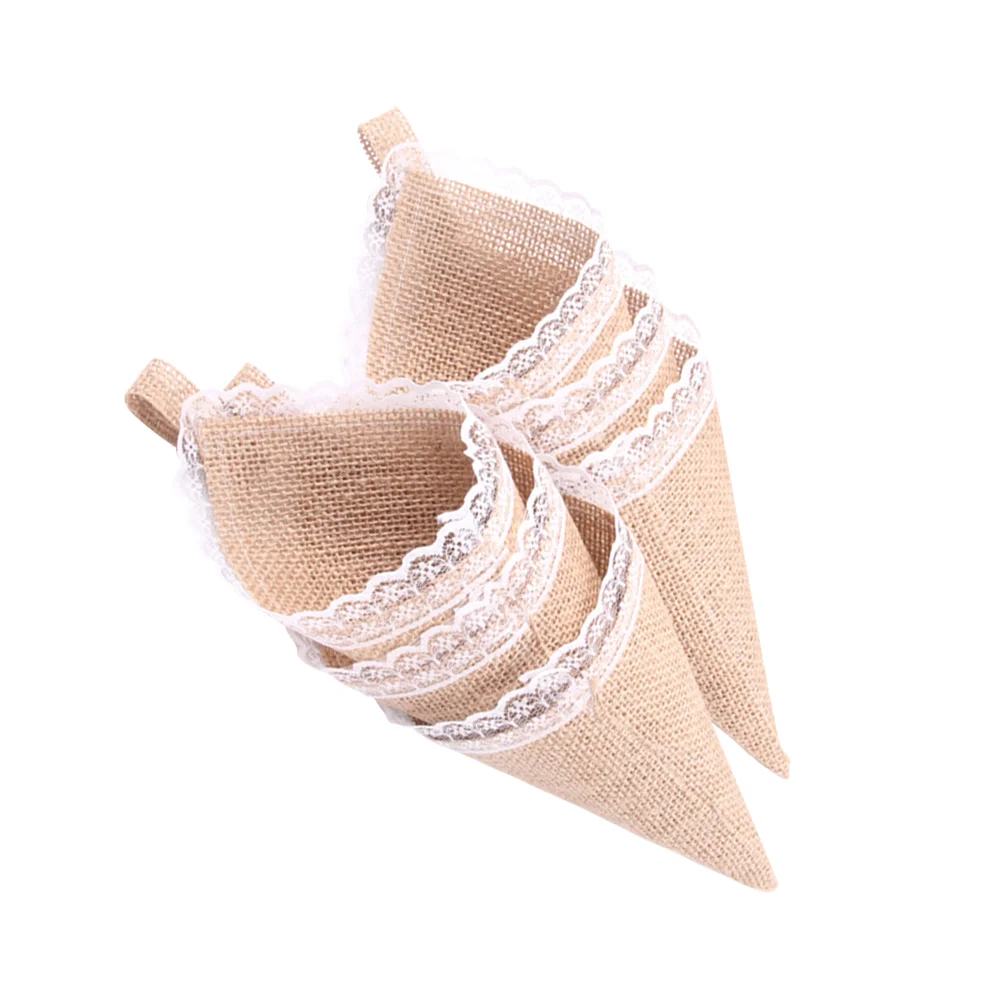 

Cones Flower Holder Wedding Cone Farmhouse Floral Bouquet Petals Candy Boxes Rustic Lace Basket Paper Organizer Table