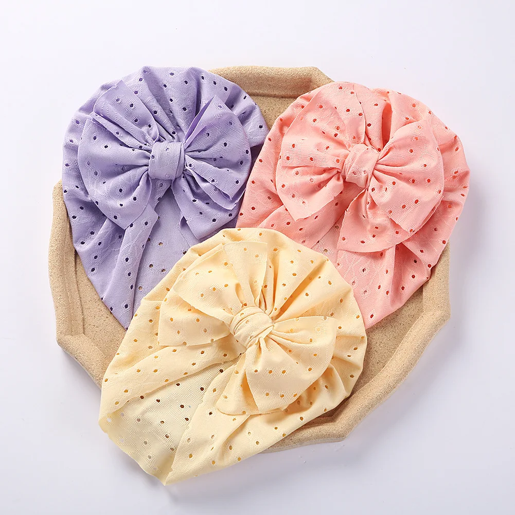 

Новинка, Детская шапка-тюрбан для лета и осени, детская шапка с полым бантом для девочек, аксессуары, детская шапка