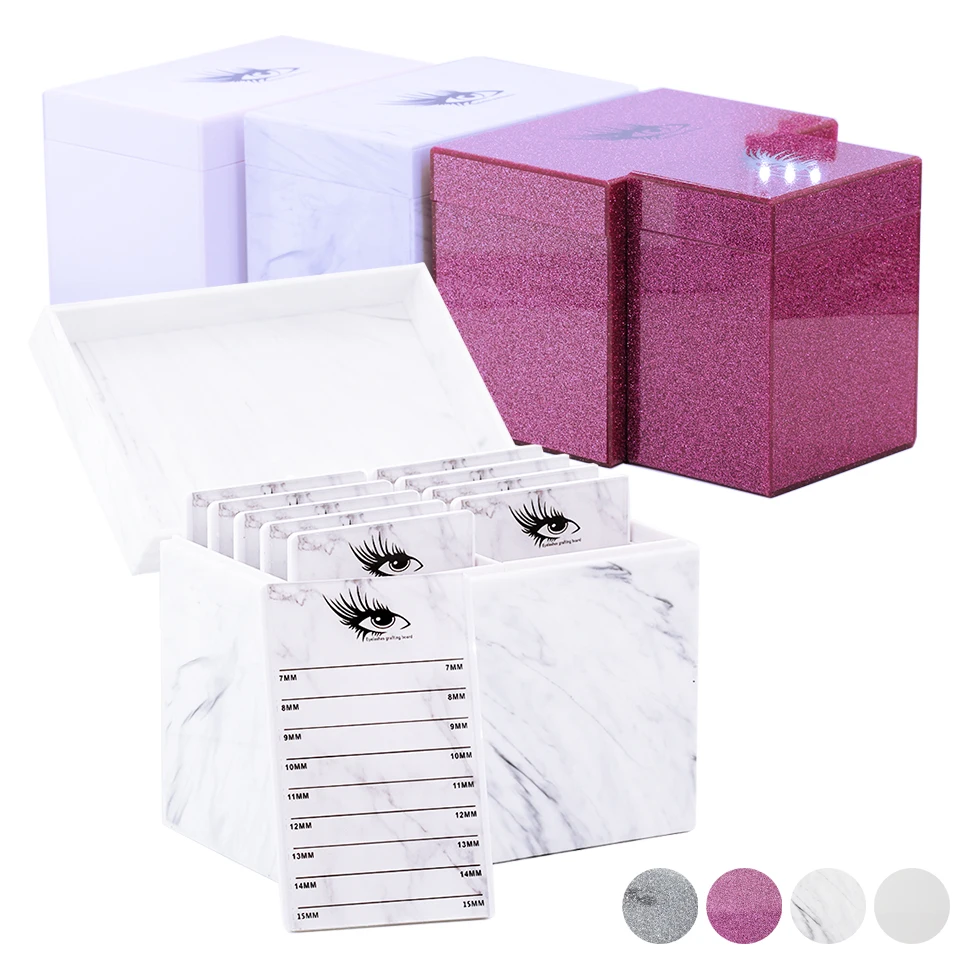 Большой Мраморный пылезащитный поддон для наращивания ресниц коробка хранения