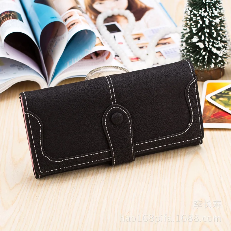 

Many Departments Faux Suede Long Wallet Women Matte Leather Lady Purse High Quality Female Wallets Card Holder Clutch Carteras