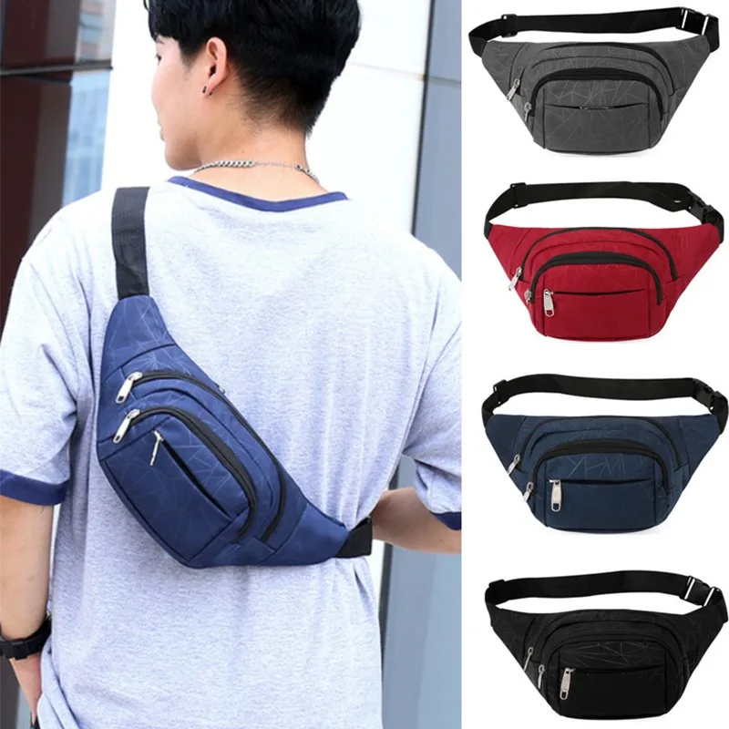 

Men Waist Pack Small Bags Men's Purse Casual Phone Chest Bag Belt Pouch Women Nylon Travel Motorcycle Bag Solid Fanny Pack