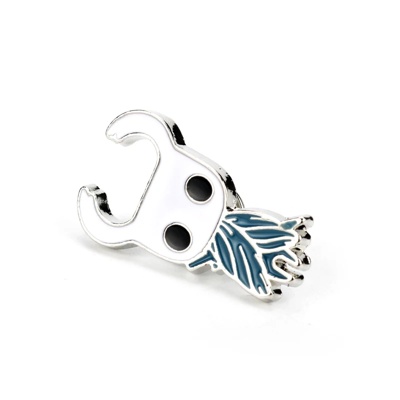 Эмалированная брошь в виде рыцаря с отворотом страстника металлическая форме