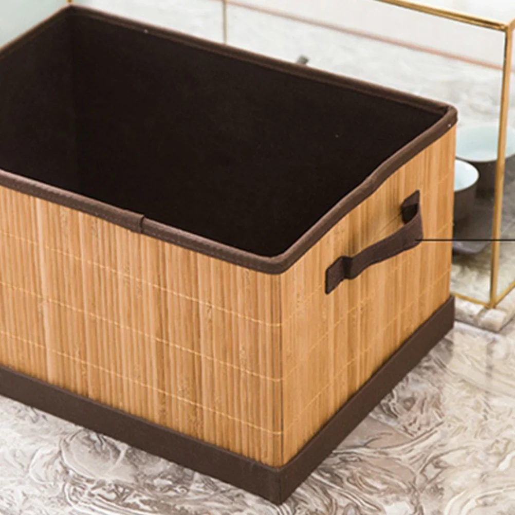 

Bamboo Sundries Storage Basket Portable Toys Sorting Box Home Laundry Basket