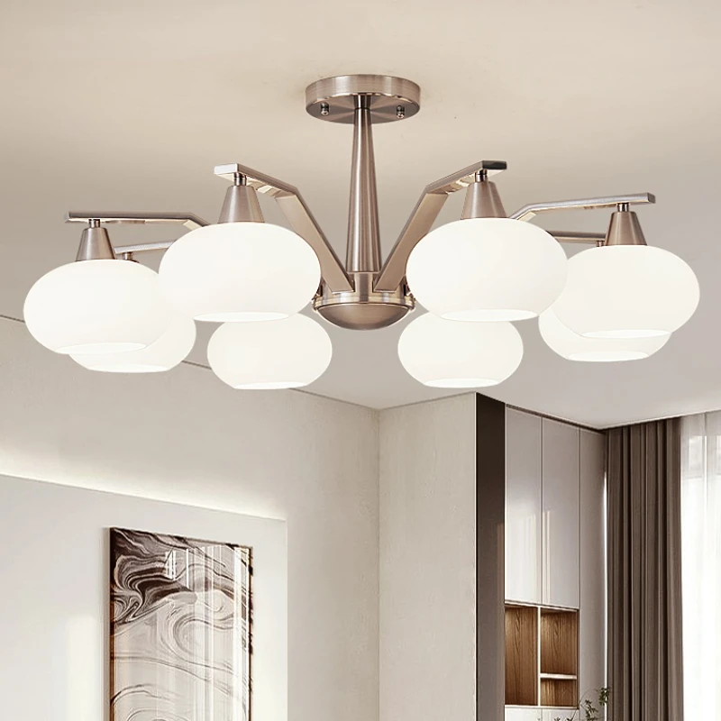 Современная никелевая металлическая светодиодная люстра | Подвесные