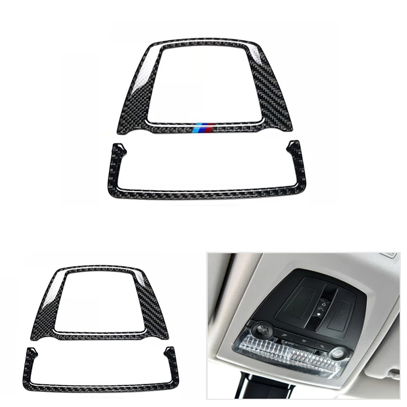 

For BMW 5 Series GT F07 F10 X3 X4 F25 F26 Car Interior Carbon Fiber Front Reading Light Frame Cover