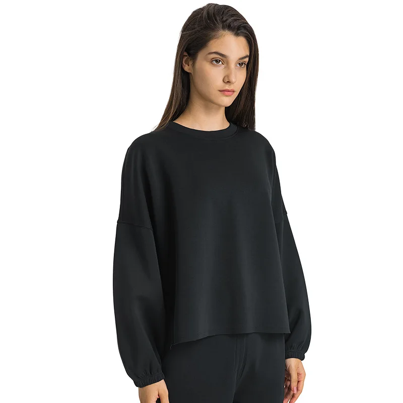 With Logo Autumn And Winter New Yoga Clothes Loose Large Size Sports Top Training Fitness Long-Sleeved Casual Women's T-Shirt