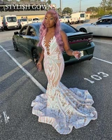 sexy o neck long prom dresses for black girls appliques celebrity dress mermaid birthday party gown african evening gowns robe