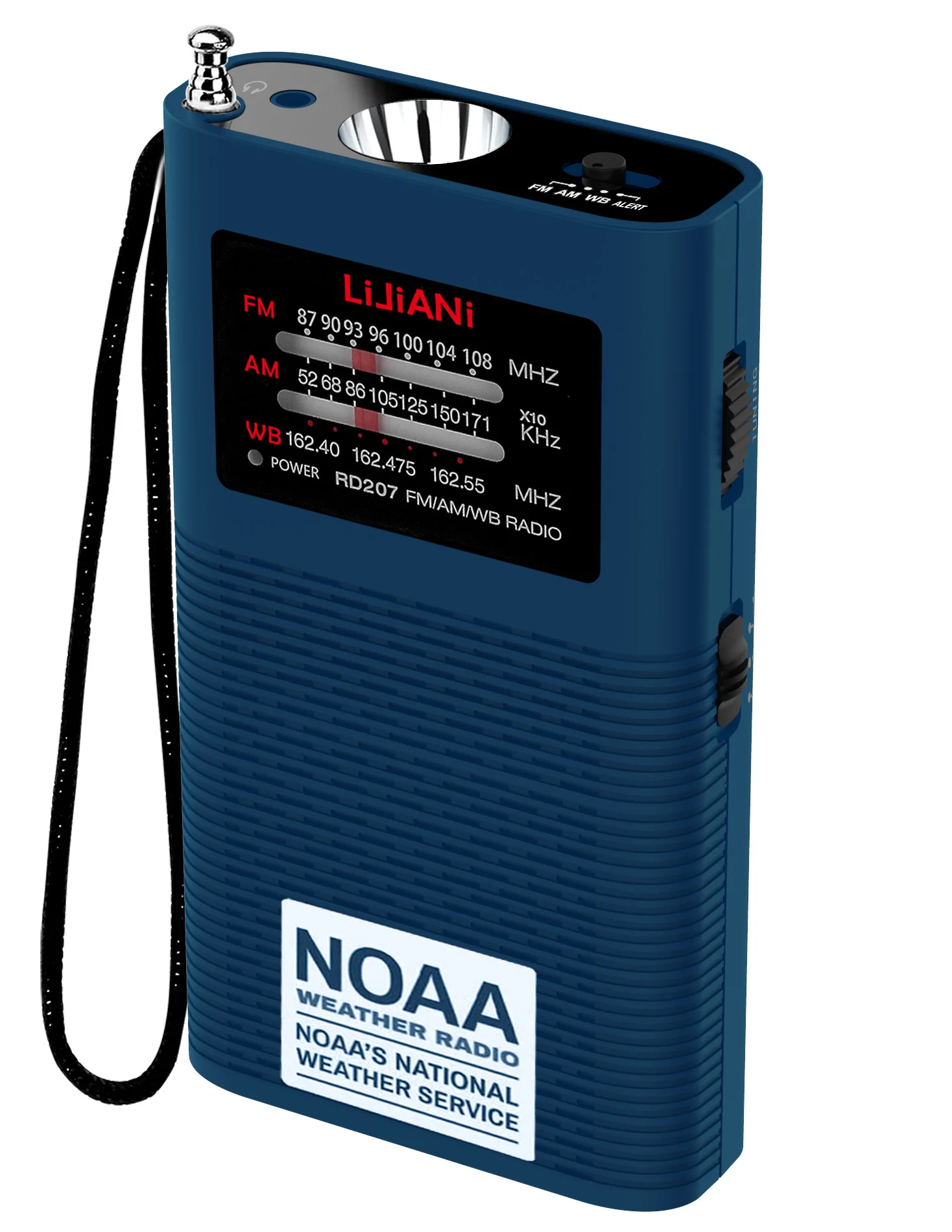 

NOAA Weather Radio Portable AM FM Transistor Battery Operated by Replaceable 1500MAH(Included)with Strong Flashlinght