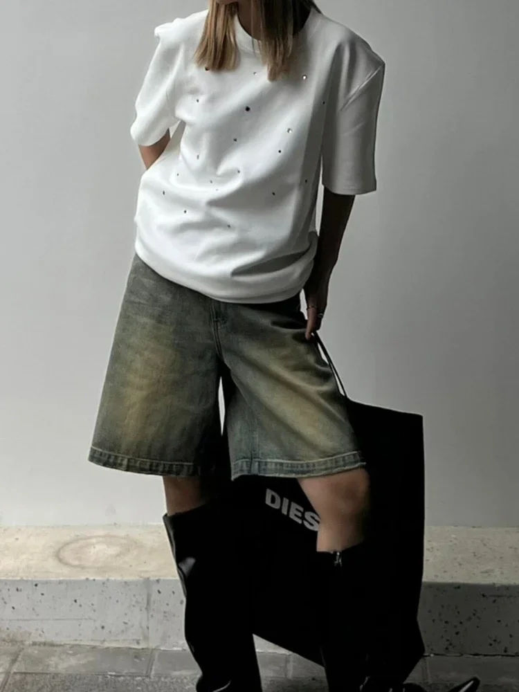 Джинсовые шорты женские летние в американском стиле дышащие повседневные