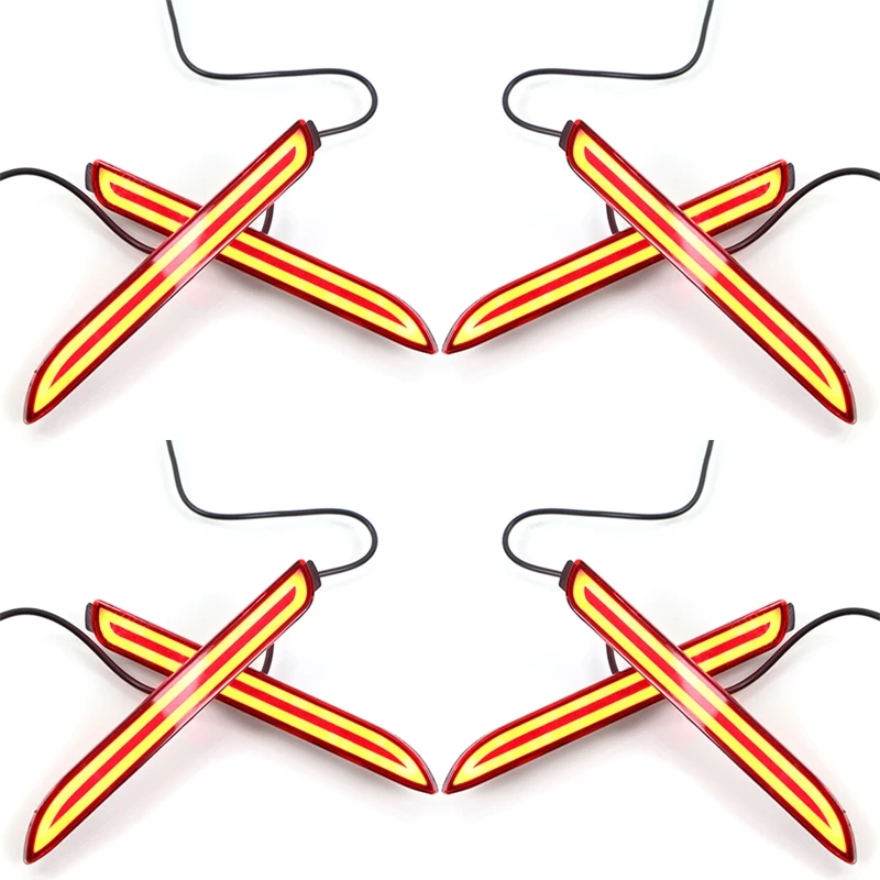 

4X LED Car Rear Bumper Reflector Tail Brake Light Bar for Toyota Camry Reiz Wish Sienna Innova Lexus Isf Gx470 Rx300